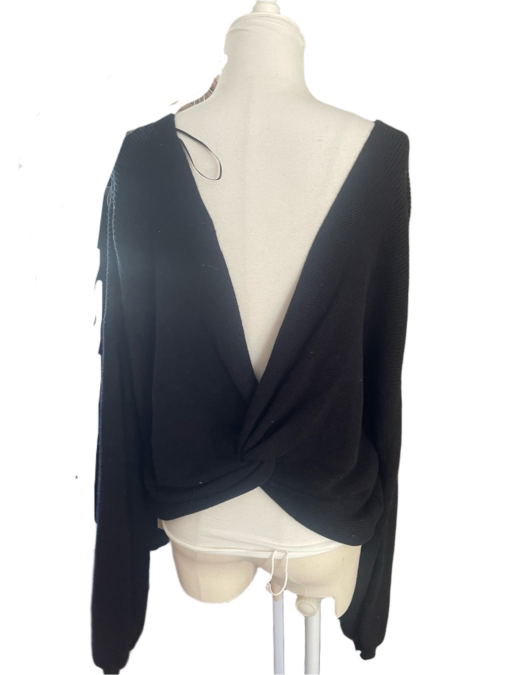 OAK+FORT Reversible Knot Black Women's Knit Sweater